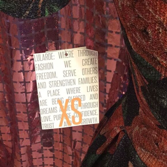 NWT LULAROE AMELIA dress in size extra small vintage rose design - Picture 11 of 15